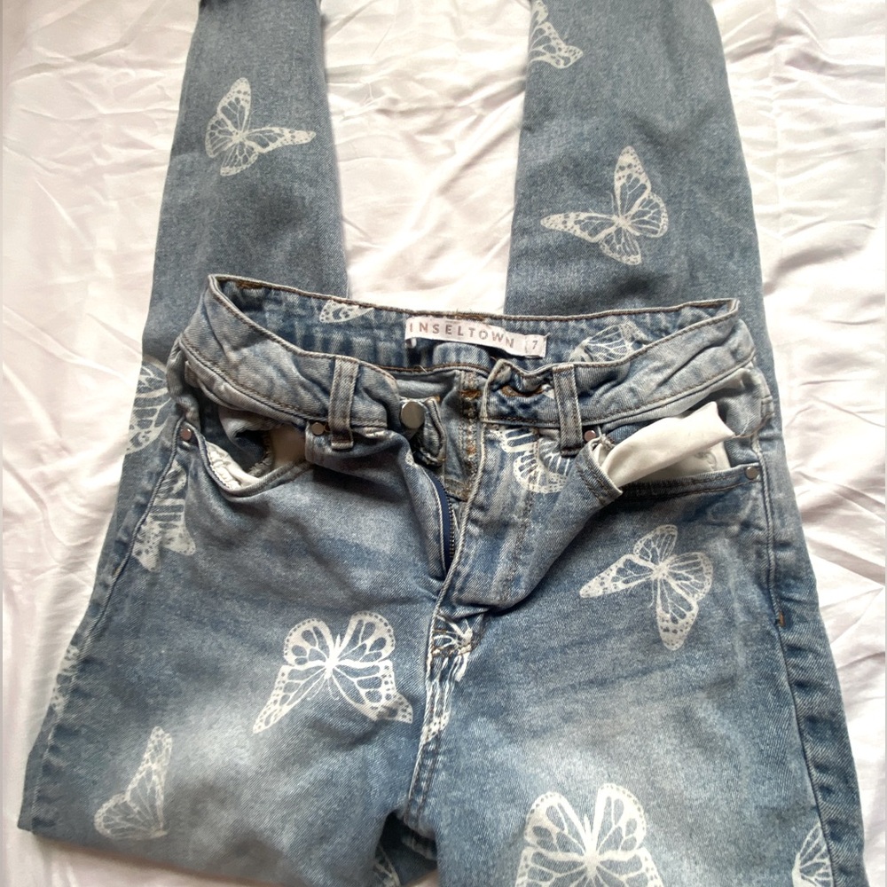 Butterfly print jeans